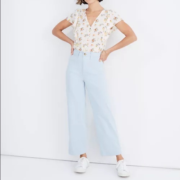 Madewell Pants - Madewell Emmett Wide-Leg Crop Pants in Speckle